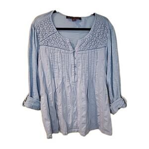 Boundle 2 Gloria Vanderbilt Womens Size XXL Blue/Coral Lace V-Neck Long Sleeve